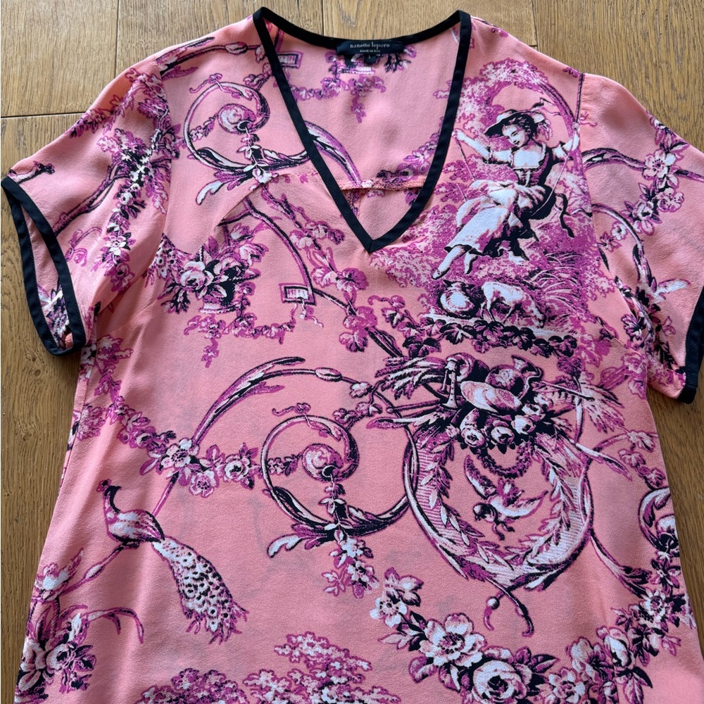 Nanette Lepore Pink and Black Blouse